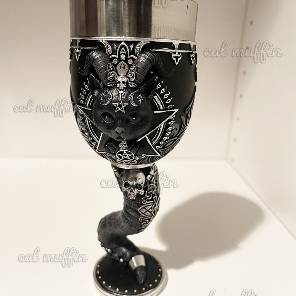 Gothic witchy cat goblet Pawzuph Black cat - NEW!!